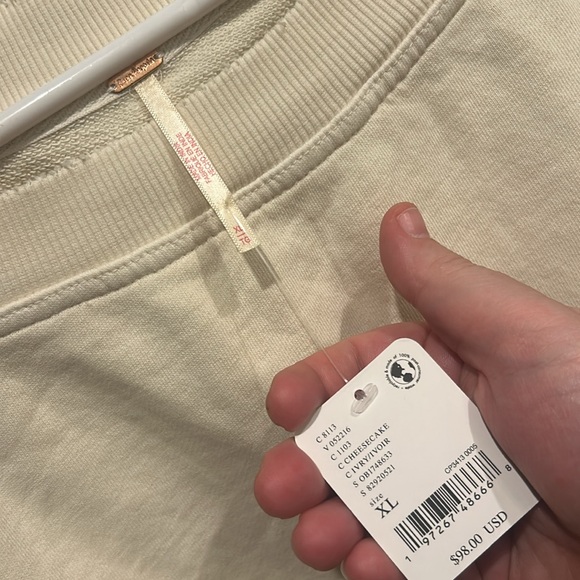 FREE PEOPLE Ivory Sweet Deets Sweatshirt XL Cupcake NWT - Picture 7 of 10